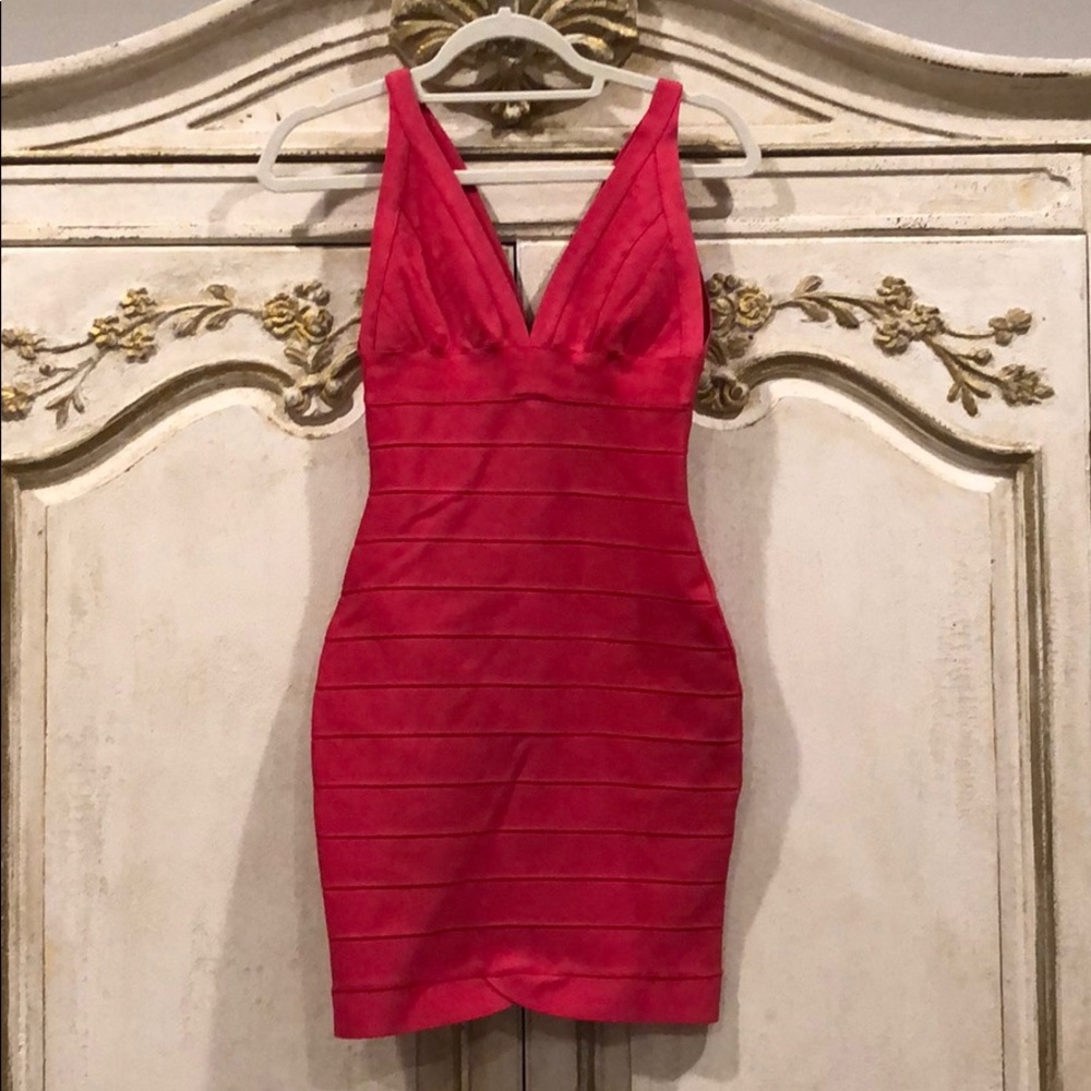 Herve Leger Pink Bandage Dress